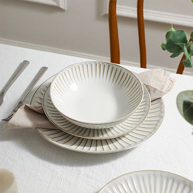 Stone Lain Linea 24-pc. Stoneware Round Dinnerware Set