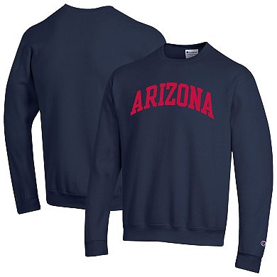 Men's Champion Navy Arizona Wildcats Basic Arch Fleece Pullover Sweatshirt