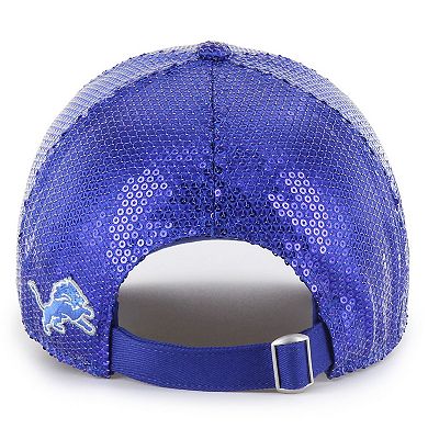 Women's '47 Blue Detroit Lions Dazzle Clean Up Adjustable Hat