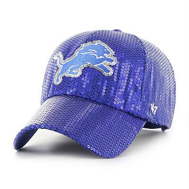 Women's '47 Blue Detroit Lions Dazzle Clean Up Adjustable Hat