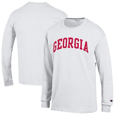 Men's Champion White Georgia Bulldogs Basic Arch Long Sleeve T-Shirt