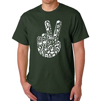 Peace Finger Notes - Men's Word Art T-Shirt