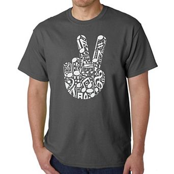 Peace Finger Notes - Men's Word Art T-Shirt