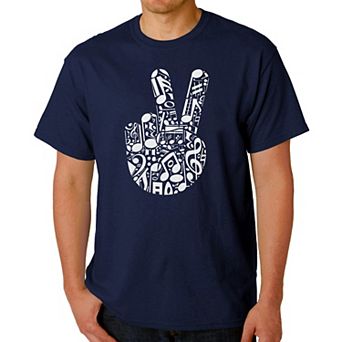 Peace Finger Notes - Men's Word Art T-Shirt
