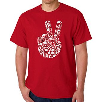 Peace Finger Notes - Men's Word Art T-Shirt