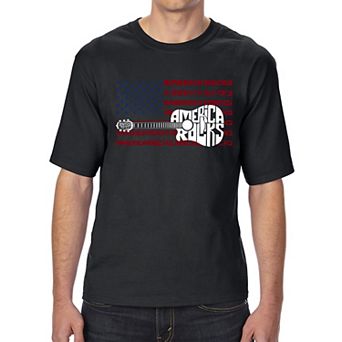 America Rocks - Men's Tall and Long Word Art T-Shirt