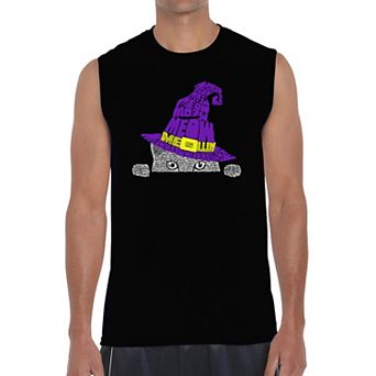Peeking Witch Cat - Men's Word Art Sleeveless T-shirt