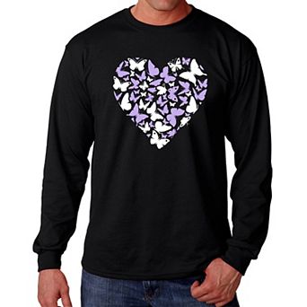 Butterfly Heart - Men's Word Art Long Sleeve T-Shirt