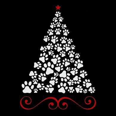 Paw Christmas Tree - Men's Raglan Baseball Word Art T-shirt