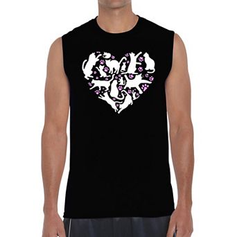 Cat Heart - Men's Word Art Sleeveless T-Shirt