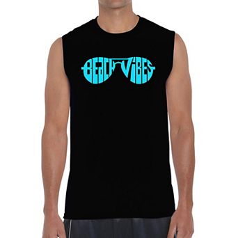 Beach Vibes - Men's Word Art Sleeveless T-Shirt