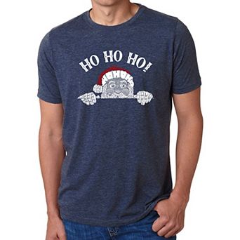 Peeking Santa - Men's Premium Blend Word Art T-Shirt