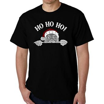 Peeking Santa - Men's Word Art T-Shirt