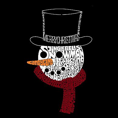 Snowman Face - Men's Tall and Long Word Art T-Shirt