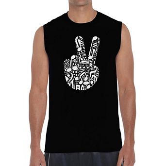 Peace Finger Notes - Men's Word Art Sleeveless T-Shirt