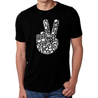 Peace Finger Notes - Men's Premium Blend Word Art T-Shirt