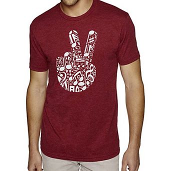Peace Finger Notes - Men's Premium Blend Word Art T-Shirt