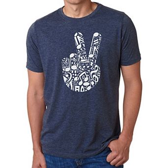 Peace Finger Notes - Men's Premium Blend Word Art T-Shirt