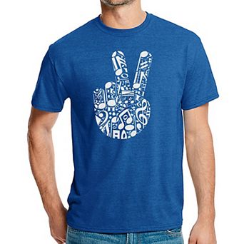 Peace Finger Notes - Men's Premium Blend Word Art T-Shirt
