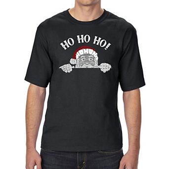 Peeking Santa - Men's Tall and Long Word Art T-Shirt