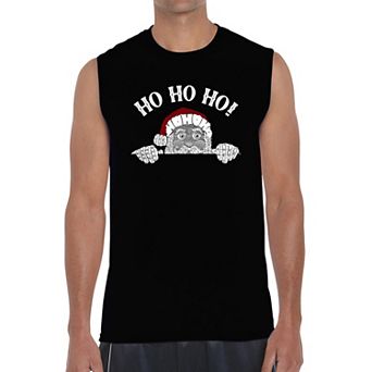 Peeking Santa - Men's Word Art Sleeveless T-Shirt