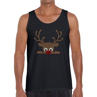 Peeking Reindeer - Men's Word Art Tank Top