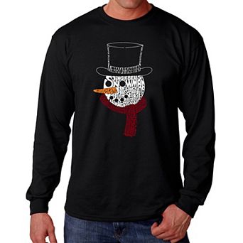 Snowman Face - Men's Word Art Long Sleeve T-Shirt