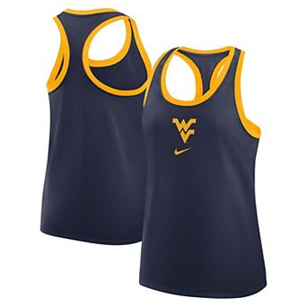 Women's Nike Navy West Virginia Mountaineers Primetime Racerback Tri-Blend Tank Top
