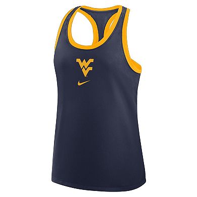 Women's Nike Navy West Virginia Mountaineers Primetime Racerback Tri-Blend Tank Top