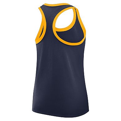Women's Nike Navy West Virginia Mountaineers Primetime Racerback Tri-Blend Tank Top
