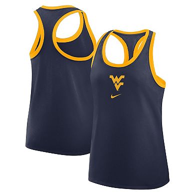 Women's Nike Navy West Virginia Mountaineers Primetime Racerback Tri-Blend Tank Top