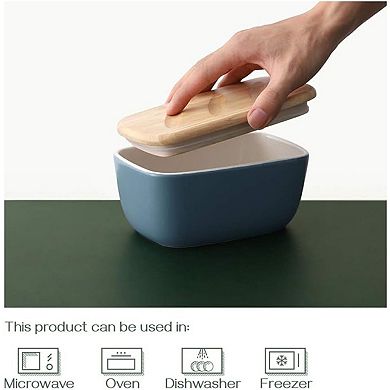 6.5" Large Butter Dish - Ceramic Butter Dish with Lid for Countertop