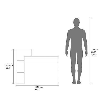 Venetie Desk, 3 Shelves, Light Pine