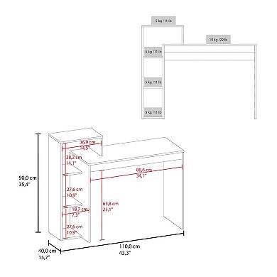 Venetie Desk, 3 Shelves, Light Pine