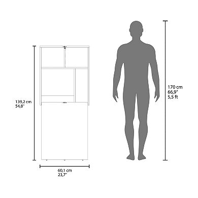 Stovall Folding Table, 4 Shelves, White