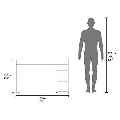 Benson Desk, 3 Shelves, Light Pine