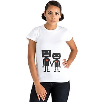 Women's Sweet Vibes Robot T-Shirt Stretch Jersey Tee