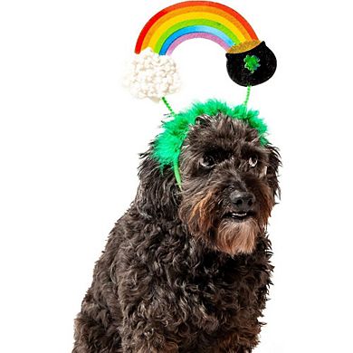 Midlee St. Patrick's Rainbow Pot of Gold Dog Headband Costume
