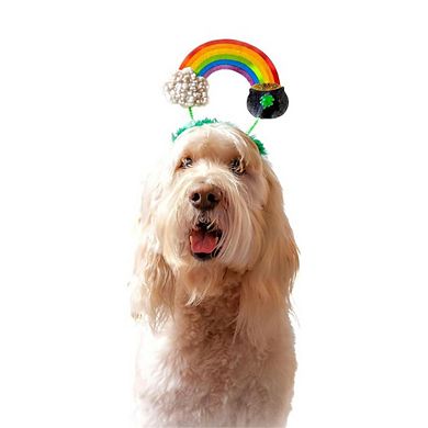 Midlee St. Patrick's Rainbow Pot of Gold Dog Headband Costume
