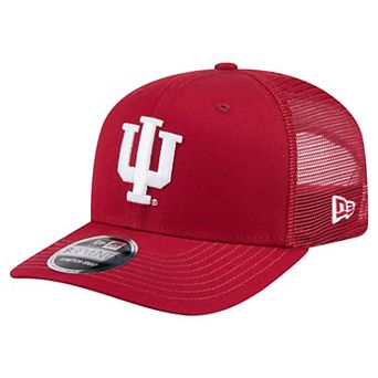 Men's New Era Crimson Indiana Hoosiers Primary 9SEVENTY Trucker Stretch-Snap Hat