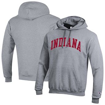 Men's Champion Heather Gray Indiana Hoosiers Basic Arch Fleece Pullover Hoodie