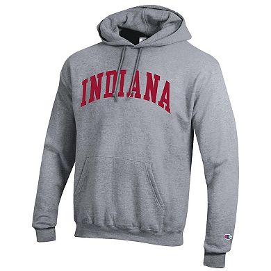 Men's Champion Heather Gray Indiana Hoosiers Basic Arch Fleece Pullover Hoodie