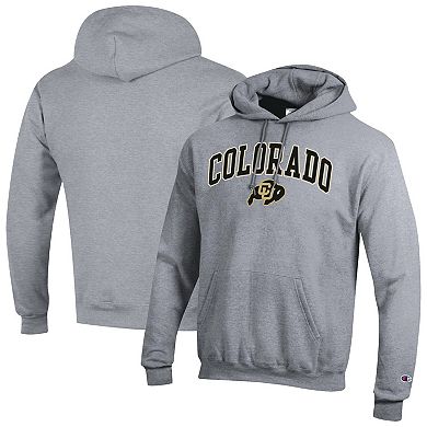 Men's Champion Heather Gray Colorado Buffaloes Arch Over Logo Pullover Hoodie