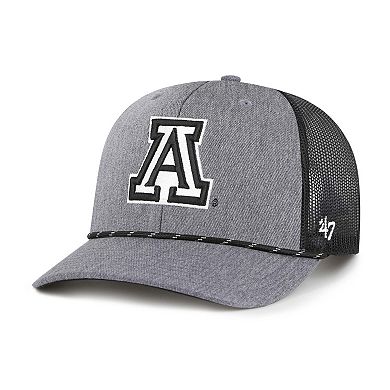 Men's '47 Gray Arizona Wildcats Carbon Rope Adjustable Hat