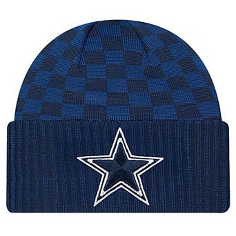 Men's New Era Navy Dallas Cowboys Checkered Cuffed Knit Hat