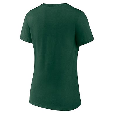 Women's Logo Athletic Hunter Green Milwaukee Bucks Unrivaled V-Neck T-Shirt