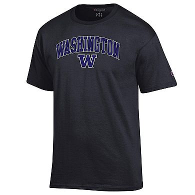 Men's Champion Black Washington Huskies Arched Logo T-Shirt