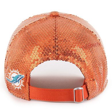 Women's '47 Orange Miami Dolphins Dazzle Clean Up Adjustable Hat