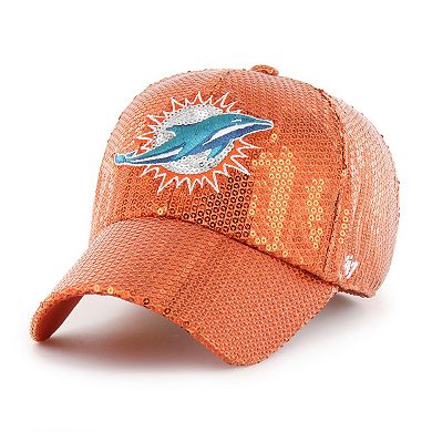 Women's '47 Orange Miami Dolphins Dazzle Clean Up Adjustable Hat
