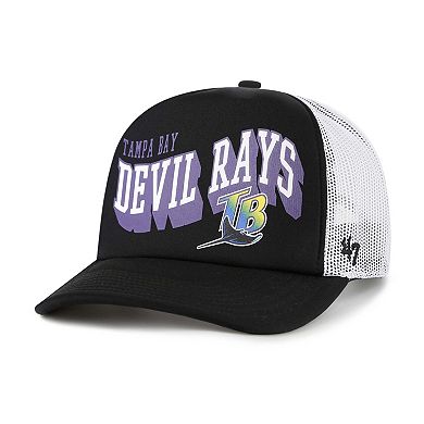 Men's '47 Black Tampa Bay Rays Meander Foam Trucker Snapback Hat